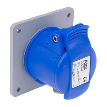 Imagem de Tomada Industrial De Embutir 2P+T 16A 220/240V 6H IP44 Azul ABB