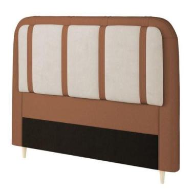 Imagem de Cabeceira Estofada Movale Leon Para Box Casal 123x148x11cm, CARAMELO/B