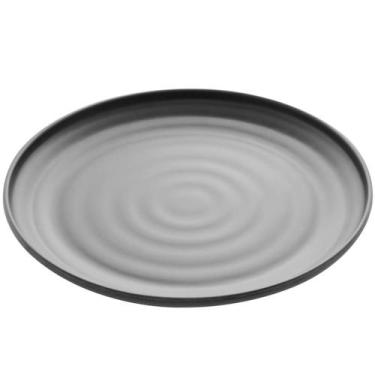 Imagem de Prato Lyor de Melamina Raso Preto 25,5cm Avulso Tóquio com Relevo para