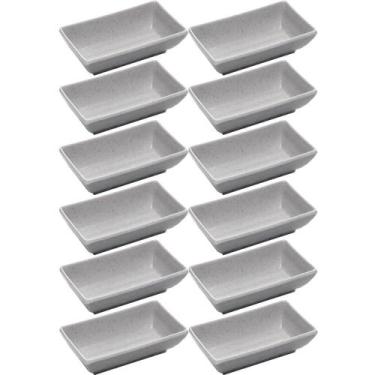 Imagem de 12 Molheiras Melamina 10x6x3cm Lyor Porta Shoyu Tóquio Granilite Sunom