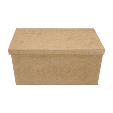Imagem de Caixa Retangular Tampa Sapato G 31x15x15 Mdf Madeira - ATACADÃO DO ART