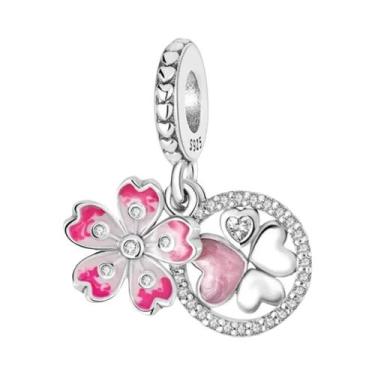 Imagem de Amuletos de Trevo Verde para Pulseira de Prata Esterlina 925 - Acessór