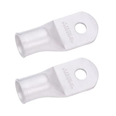 Imagem de SELTERM 2 peças de terminais de fio de cobre estanhado 4/0 AWG 5/40.6 cm, terminais de cabo de bateria, terminais de anel, conectores de terminal de calibre 0000, conectores elétricos de grau marítimo