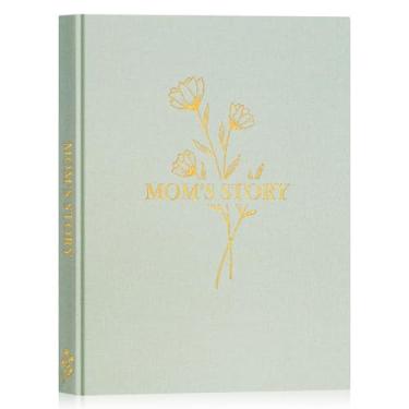 Imagem de Lanpn Mama Conte-me a história da sua vida, diário guiado da vida da mãe livro memórias dia da mãe com 270 perguntas Mom Sroty Book Journal aniversário Natal presente, verde salva, inglês