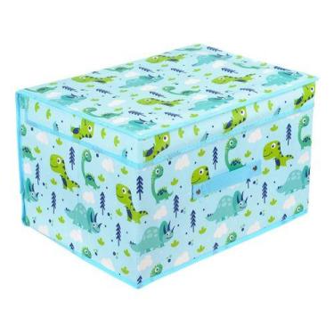 Imagem de Caixa Organizadora Cesto Dobrável Brinquedo Roupa Infantil - PGB, Azul