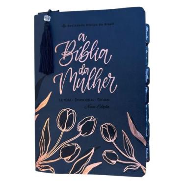 Imagem de Biblia da Mulher de estudos Preta aston Grande com abas adesivas colad