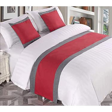 Imagem de Cachecol de corredor de cama de hotel para cama king size, luz de luxo, qualidade sólida, decoração de cama sem desbotamento, protetor de colcha, mantas macias para pés da cama, toalha de cauda para