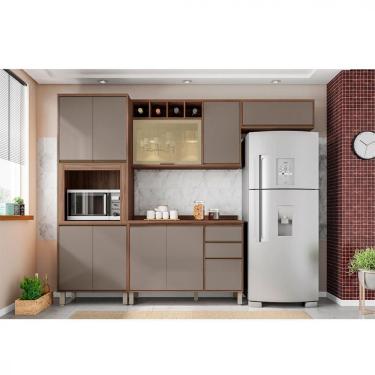 Imagem de Balcão Luciane Yara 2 Portas 3 Gavetas Sem Tampo 120 Cm 1304-199 Vanilla-grafite