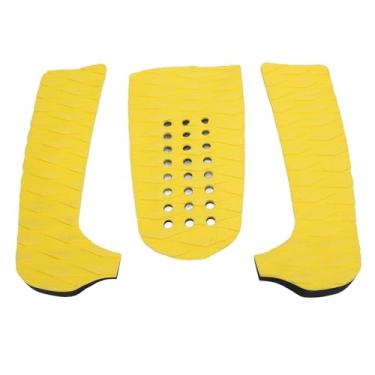 Imagem de Cffuvros 3PCS Surfboard Traction Pads Set, Anti Slip EVa Deck Grip Pads for Longboard Shortboard Skimboard, High Performance Surf Traction Pad with Durable Foam (Amarelo)
