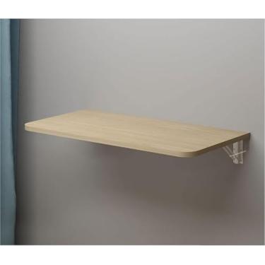 Imagem de Mesa Dobrável De Parede, Mesa Space Savig Hagig, Mesa Para Computador Portátil, Mesa De Parede Para Pequenos Espaços Savig Quarto, Escritório Em Casa, Balcoy, Wood Color, 80 * 40CM