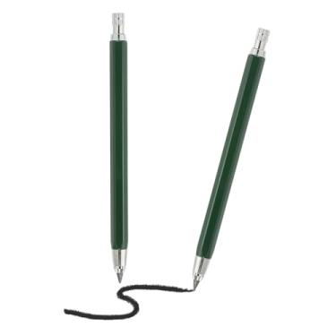 Imagem de PATIKIL 2 lapiseiras de 4,0 mm, suporte mecânico para lápis de chumbo, grande suporte de plástico automático com apontador para grafite, lápis, desenho, arte, esboço, madeira, verde, verde