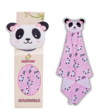 Imagem de Naninha Para Bebê Porta Chupeta Bichinhos - Criativa, Panda Rosa