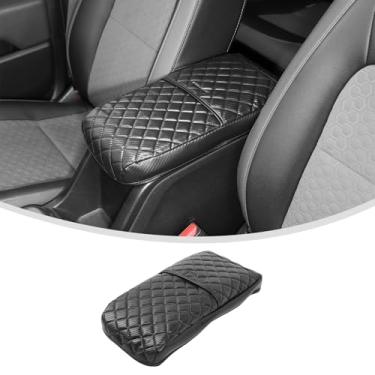 Imagem de Linskip Capa de apoio de braço de couro PU premium para console central para Chevy Colorado/GMC Canyon 2014-2022, capa de almofada de apoio de braço para acessórios interiores Colorado fibra de