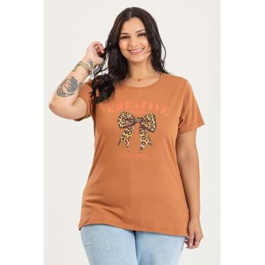Imagem de T-shirt Feminina Plus Size em Malha Algodão c/ Estampa "CREATIVE" - Se