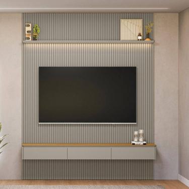 Imagem de Painel Ripado para TV até 85 Polegadas com LED 3 Portas Modular 2.2 Linea Brasil