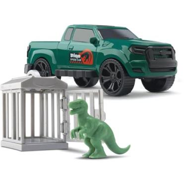 Imagem de Carrinho Pick Up Dino Capture com Jaula e Dinossauro – Brinquedo Educativo Infantil de Aventura e Resgate, 30cm