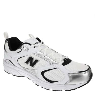 Imagem de New Balance Tênis masculino 408 V1, branco/preto/prata, 42