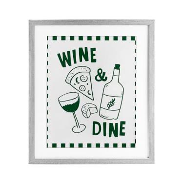 Imagem de Stupell Industries Impressão emoldurada cinza com borda quadriculada Wine & Dine por Heather Dutton, 53 x 43 cm