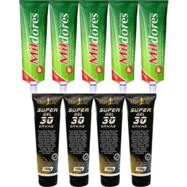 Imagem de Kit 5 Creme Para Massagem Mil Dores + 4 Super Gel 30 Ervas - Bio Insti