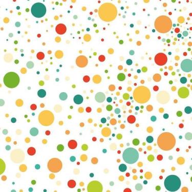 Imagem de Papel De Paarede Branco E Bolinhas Coloridas Autocolante - LRP