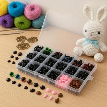 Imagem de 560 Peças Olhos e Focinhos com Trava para Amigurumi e Pelúcia com Case