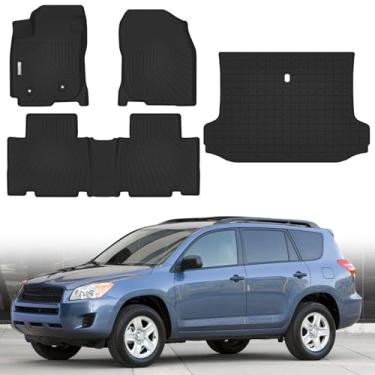 Imagem de Tapetes de chão e porta-malas compatíveis com Toyota rav4 2006-2012, proteção para todos os climas, tapetes antiderrapantes e forro de carga para Toyota rav4 2006-2012 acessórios