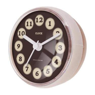 Imagem de Ｂｅｓｇａ Relógio de parede para chuveiro, à prova d'água, compacto e antiembaçante, com ventosa, ideal para quarto, porta de geladeira e banheiro, Style E