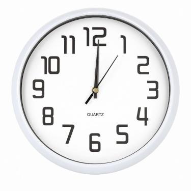 Imagem de Relógio De Parede Redondo Vintage Branco 30 Cm Silencioso Com Números Grandes Fácil Leitura Para Cozinha E Escritório