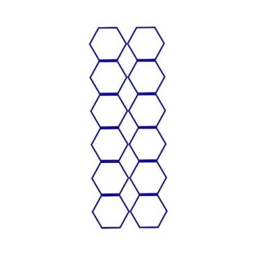 Imagem de Prateleira de bebidas hexagonais LED - Suporte de parede de barra de ferro para garrafas de bebidas e vinho - Exibição elegante para bar doméstico, cozinha, restaurante e adega - (90 x 20 x 280 cm)