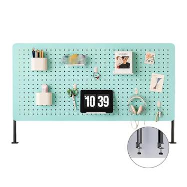 Imagem de Kit organizador de quadro de metal ajustável, 61 x 40 cm, azul - Solução versátil de armazenamento de mesa para escritório em casa, cozinha e estudo com acessórios - Design que economiza espaço