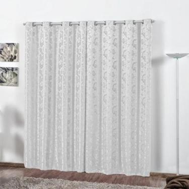 Imagem de Cortina Jacquard  3,00x2,50 Para Varão Simples - Ludatex, Branco