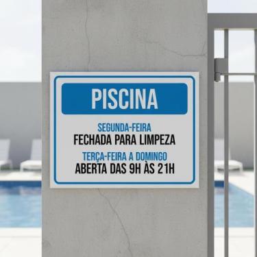 Imagem de Placa Acm Piscina Fechada Limpeza 18X23 - Sinalizo