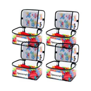 Imagem de Bolsa De Armazenamento De Brinquedos Em PVC Transparente De Grande Cap