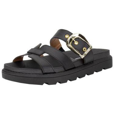 Imagem de Tamanco feminino flat vizzano 6510110, Preto, 37