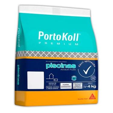 Imagem de Rejunte Epóxi PortoKoll Premium AcquaFlex Piscina Branco Brilhante 4kg