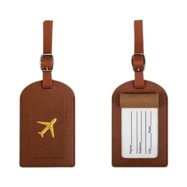 Imagem de Etiqueta De Bagagem Em Couro Estampado Para Malas De Negócios, Identif