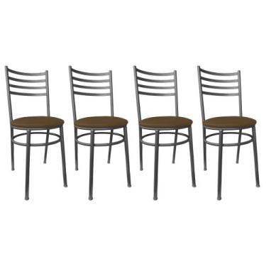 Imagem de Kit Conjunto 4 Cadeiras Para Cozinha Mesa Jantar Bar Lanchonete Restau