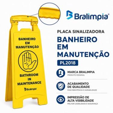 Imagem de Placa Bralimpia Sinalização Banheiro Em Manutencao (port/ing