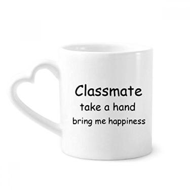 Imagem de Classmate Take A Hand Bring Me Happiness Caneca de café cerâmica copo de coração de vidro