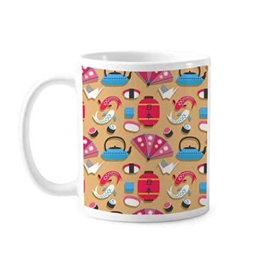 Imagem de Caneca Crane Repeat JapanPattern Cerâmica Café Porcelana Utensílios de Mesa