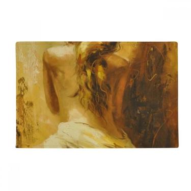 Imagem de DIYthinker Tapete para porta de banheiro Blonde Back Babe Girl Pretty Gal