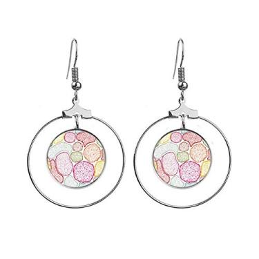 Imagem de Brincos biológicos coloridos com estrutura de células de microscópio pendente, joia circular