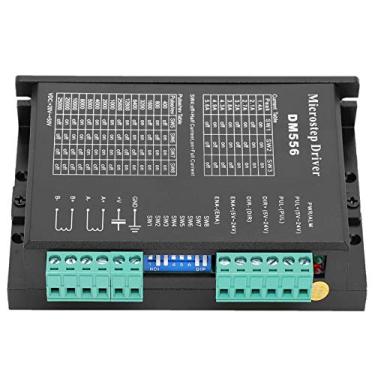 Imagem de Motorista de motor de passo DM556, controle de motor de passo, DC 24V-50V 0,5-5,6A baixo ruído 200kHz liga de alumínio anti-interferência para motor de passo 42/57