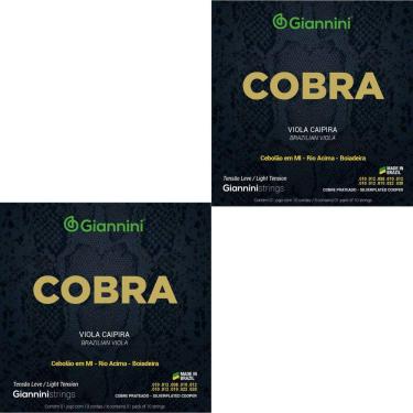 Imagem de Kit 2 Encordoamento Viola Giannini Cobra GESVL Cobre Prateado Leve