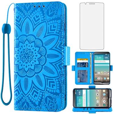 Imagem de Asuwish Capa de telefone para LG G3 com protetor de tela de vidro temperado e carteira de couro floral Flip Cover Suporte para cartão de crédito acessórios de célula magnética LGG3 LG3 D850 D851