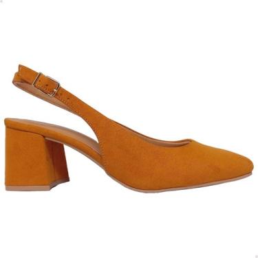 Imagem de Sapato feminino ramarim slingback camurça damasco original