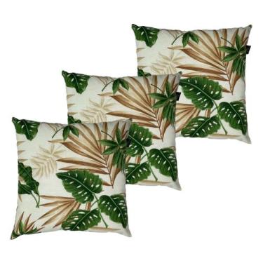 Imagem de Kit 3 Capa De Almofada Belize Folha Costela de Adão Impermeável 45cmx4