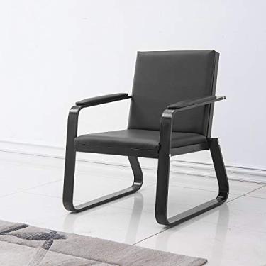 Imagem de wonline Cadeira de sala de espera com apoio de braço PU couro para escritório, sala de espera, cadeiras de recepção de conferência para escritório, clínica, hospital, banco, salão de beleza, barbeiro