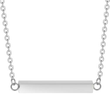 Imagem de MOSURNSJWY Colares de urna de barra horizontal para cinzas para mulheres joias de cremação de aço inoxidável pingente de cinza de alguém querido Keepaske Memorial Ashes humanas, Aço inoxidável, Sem