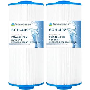 Imagem de Savener Filtro de Spa 6Ch-402 Substitui Pma40L-F2M, Master Spas Twilight X268365,X268543,X268511,X268514,Unicel 6Ch-402,Filbur Fc-0317, 2" Rosca Macho/Mpt Filtro para Banheira de Hidromassagem 40 Pés